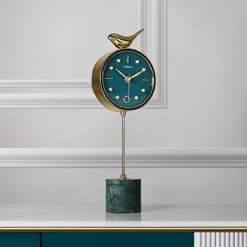 Nordic Marble Table Clock Ornaments Art Deco Table Clock Living Room Home Fashion Pendulum Table Clock Simple And Modern